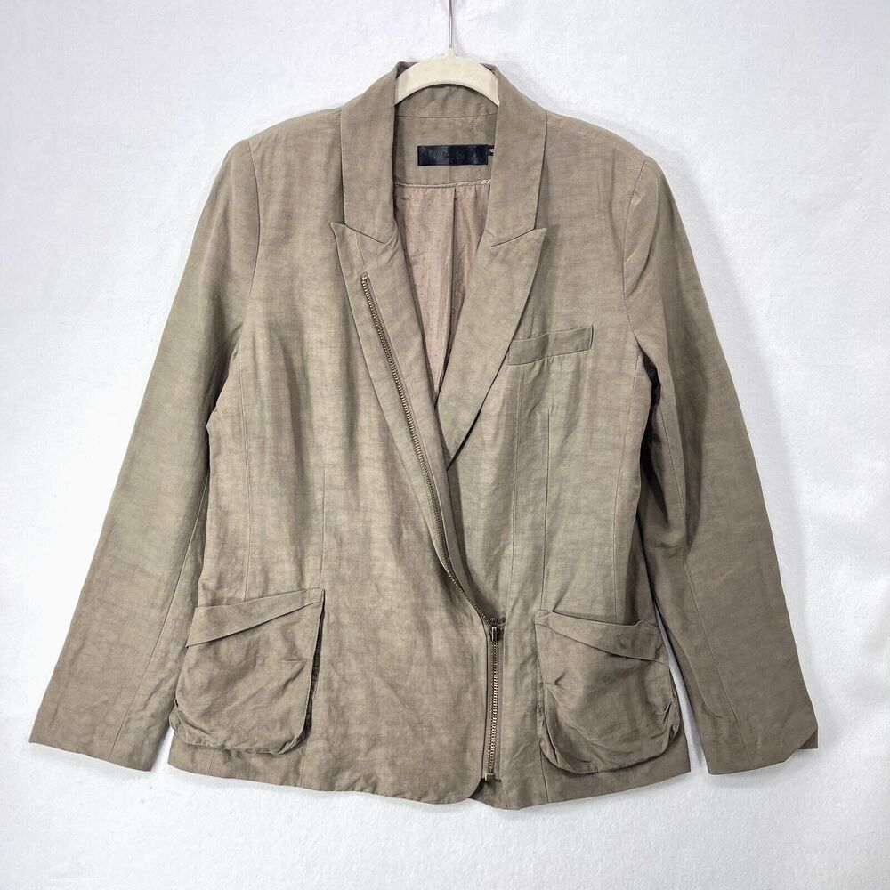 L.A.M.B. by Gwen Stefani Moto Blazer Size 10 in Taupe